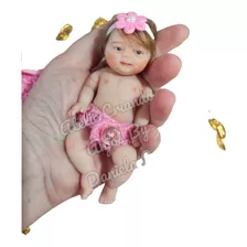 Mini bebê reborn silicone sólido 22cm menina ou menino