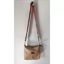 Cartera Beige Tira Estampada 