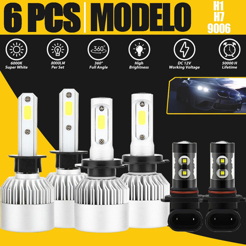 Focos Led Luz Alta/baja/niebla H1 H7 9006 Para Volkswagen Volkswagen CrossFox