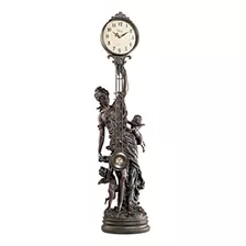 Diseño Toscano Grandscale Flora Esculturales Columpio Reloj 