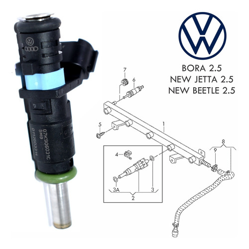 Inyector Vw Bora 2.5 / New Jetta 2.5 / New Beetle 2.5 Foto 8