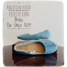 Ballerina Niña Celeste Con Brillos N°29