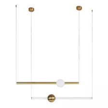 Lustre Pendente Led Integrado Dourado