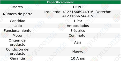 Jgo Faros Delanteros Electrico C/motor P/halog 308 12-13 Foto 4