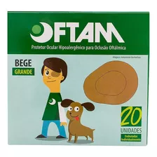 Tampão De Olho Protetor Ocular Grande Bege C/20 - Oftam