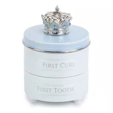 First Tooth And Curl - Caja De Recuerdo De Bebe De Ceramica 