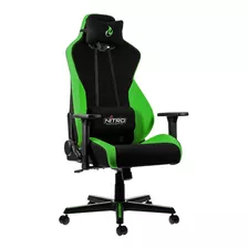 Silla Gaming Nitro Concepts S300 Color Negro/verde Neon Material Del Tapizado Tela