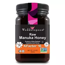 Wedderspoon Raw Premium Manuka Honey Kfactor 16+, 17.6 Onzas