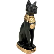 Estatueta Gato Egípcio Bastet Egito Cor Preto Ônix