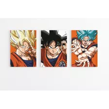 Kit 3 Quadros Decorativos Infantil Dragon Ball Z