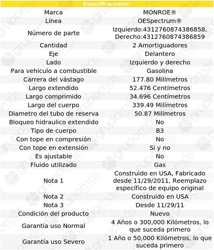 2 Struts Suspensin Gas Oespectrum Del P/ Kia Optima 12-15 Foto 3