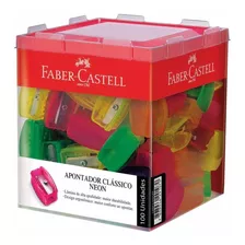 Apontador Clássico Neon Faber Castell 100 Unidades