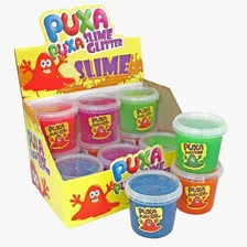 Caixa Com 12 Slime Com Glitter Puxa Puxa Cores Diversas!!!!!