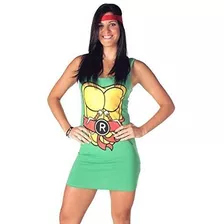 Traje Raphael Tmnt Tortugas Ninja Tanque Vestido Verde Jóven