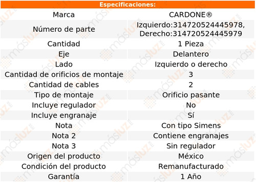 (1) Motor Elevacin Ventana Del Gmc Envoy Xuv 04/05 Cardone Foto 4