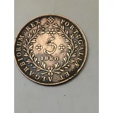 Moeda 5 Réis Açoriano 1880. Rf 311