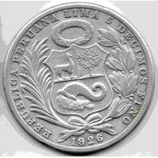 Moneda Un Sol 5 Decimos De Plata 1924