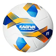 Bola Futsal F5 Extreme Pro Kagiva Cor Branco, Azul E Laranja