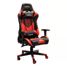 Silla De Escritorio Femmto Ge002 Gamer Ergonómica Roja Con Tapizado De Cuero Sintético