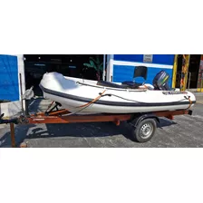 Bote Inflavel 3,50 + Motor 15 Hp + Carreta Rodoviaria 