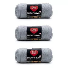 Hilo Red Heart Super Saver, Paquete De 3, Gris Empolvado, 3