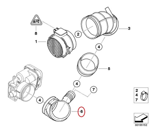 Manguera Codo Aceleracion Bmw 323 325 328 525 528 Z3 97-05  Foto 4