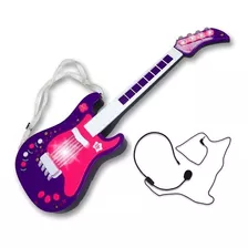 Guitarra Infantil Eletrônica Primeiro Grande Show Rosa -unik