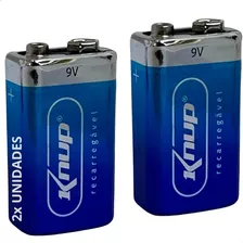 2 Baterias 9v 450mah Recarregável Sensor Fumaça Violão + Nf