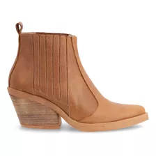 Botas De Cuero Vacuno Doble Elastico Suela De Goma Mujer 