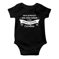 Body Preto Infantil Meu Primeiro Dia Das Mães Personalizado