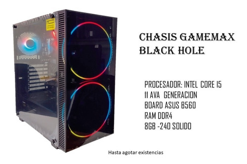 Torre-cpu Corporativa Gamer  Black Hole Core I5-11ava 