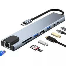 Adaptador De Hub Usb Tipo C 8 Em 1 Para Mac , Windows