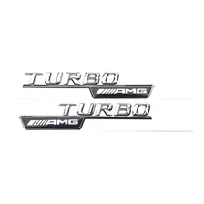 Emblema Mercedes Turbo Amg Lateral Costado Plata X2 Unidades