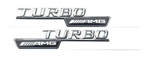 Foto de Emblema Mercedes Turbo Amg Lateral Costado Plata X2 Unidades