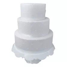 Bolo Fake Maquete Casamento Branco 