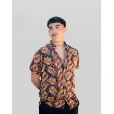 Camisa Hombre Estampada | Tropicaleaf | Cuello Neru Mao 