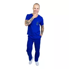 Pijama Cirúrgico Masculino Bordado (nome+ Logo Fisioterapia)