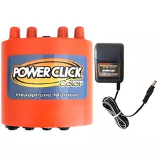 Amplificador De Fone Power Click Color Laranja + Fonte