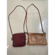 Lote De 2 Carteras De Cuero Bandoleras. Envio Incluido