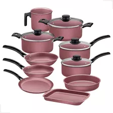 Juego De Cocina Antiadherentes Turim 10 Piezas 20297964 Tramontina Rosa