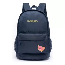 Mochila Feminina Escolar Infantil Impermeável Reforçada Cor Azul Desenho Do Tecido Lisa