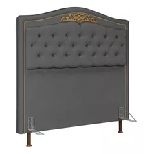 Cabeceira Cama Box Casal Queen 160cm Imperial Suede Chumbo Cor Preto