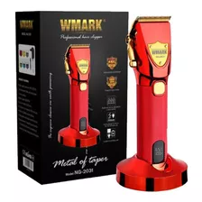 Máquina De Cortar Cabelo Wmark Base Carregador Ng2031 Red