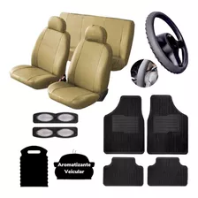 Kit Capas Couro Banco Carro Tapetes Volante Fiat + Brindes!