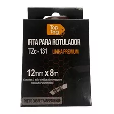 Fita Compat Rotulador Brother 12mm/8mm Preto/transp Tzc131