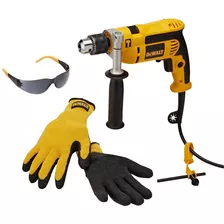 Taladro Rotomartillo 1/2 650w Guantes+lente Dwe1650si Dewalt Color Amarillo