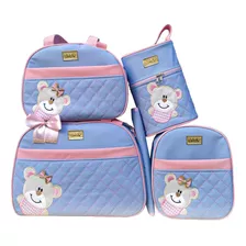 Urso Lado Bolsas Maternidade Mala,mochila Completo 5 Peças