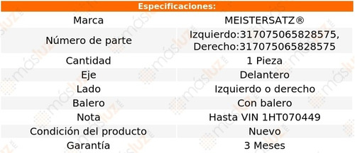 Una Base Amortiguador Del Jetta L4 2.0l 90/96 Meistersatz Foto 2