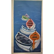 Obra De Arte Exclusiva - Barcos Amarrados