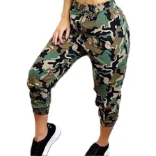 Calça Jogger Feminina Camuflada Calça Exercito Verde Militar